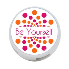 Be Yourself Pink Orange Dots Circular 4-port Usb Hub (two Sides) by Ket1n9