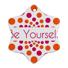 Be Yourself Pink Orange Dots Circular Ornament (snowflake) by Ket1n9