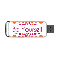 Be Yourself Pink Orange Dots Circular Portable Usb Flash (two Sides) by Ket1n9
