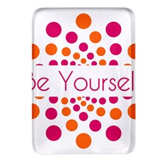 Be Yourself Pink Orange Dots Circular Rectangular Glass Fridge Magnet (4 Pack) by Ket1n9