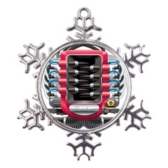 Car Engine Metal Large Snowflake Ornament by Ket1n9
