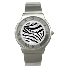 White Tiger Skin Stainless Steel Watch by Ket1n9