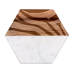 White Tiger Skin Marble Wood Coaster (hexagon) 