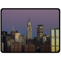 Skyline-city-manhattan-new-york Two Sides Fleece Blanket (large) by Ket1n9