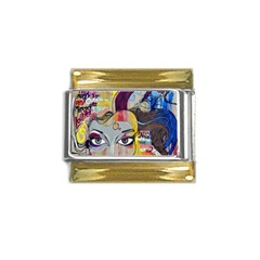 Graffiti-mural-street-art-painting Gold Trim Italian Charm (9mm) by Ket1n9