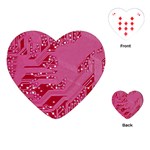 Pink Circuit Pattern Playing Cards Single Design (Heart) Front