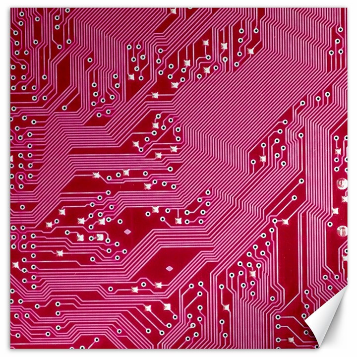 Pink Circuit Pattern Canvas 20  x 20 