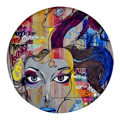 Graffiti-mural-street-art-painting Round Glass Fridge Magnet (4 Pack) by Ket1n9