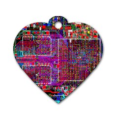 Technology Circuit Board Layout Pattern Dog Tag Heart (one Side)