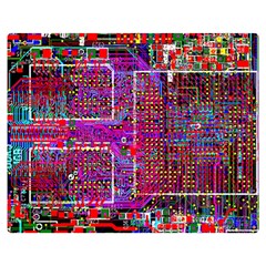 Technology Circuit Board Layout Pattern Two Sides Premium Plush Fleece Blanket (medium) by Ket1n9