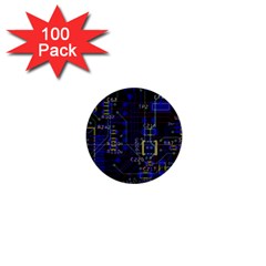 Technology Circuit Board Layout 1  Mini Buttons (100 Pack)  by Ket1n9