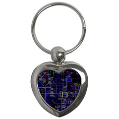 Technology Circuit Board Layout Key Chain (heart) by Ket1n9