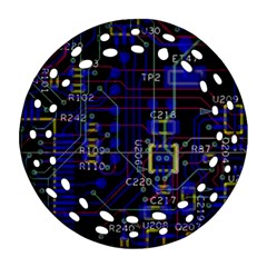 Technology Circuit Board Layout Round Filigree Ornament (two Sides) by Ket1n9