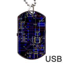 Technology Circuit Board Layout Dog Tag Usb Flash (one Side) by Ket1n9