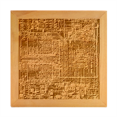 Technology Circuit Board Layout Pattern Wood Photo Frame Cube by Ket1n9