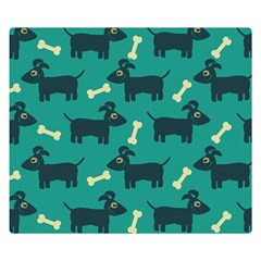 Happy-dogs Animals Pattern Two Sides Premium Plush Fleece Blanket (small) by Ket1n9