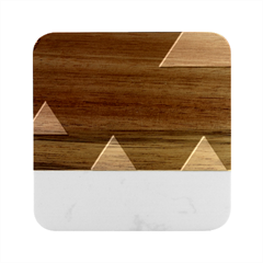 Abstract Triangle Wallpaper Marble Wood Coaster (square) by Ket1n9