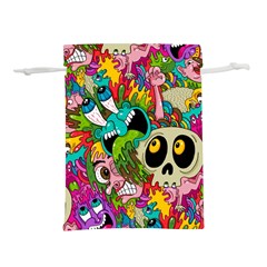 Crazy Illustrations & Funky Monster Pattern Lightweight Drawstring Pouch (m) by Ket1n9