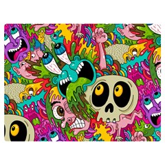 Crazy Illustrations & Funky Monster Pattern Two Sides Premium Plush Fleece Blanket (extra Small) by Ket1n9