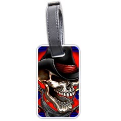Confederate Flag Usa America United States Csa Civil War Rebel Dixie Military Poster Skull Luggage Tag (two Sides) by Ket1n9