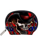 Confederate Flag Usa America United States Csa Civil War Rebel Dixie Military Poster Skull Accessory Pouch (Small) Front