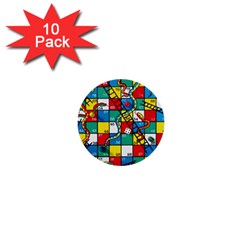 Snakes And Ladders 1  Mini Buttons (10 Pack)  by Ket1n9