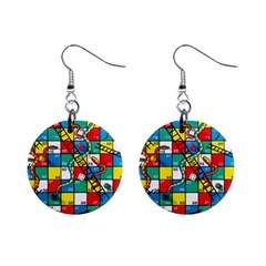 Snakes And Ladders Mini Button Earrings by Ket1n9
