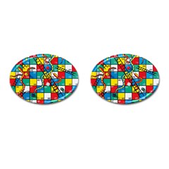 Snakes And Ladders Cufflinks (oval) by Ket1n9