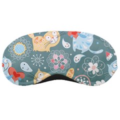 Cute Cat Background Pattern Sleep Mask by Ket1n9