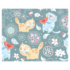 Cute Cat Background Pattern Premium Plush Fleece Blanket (medium) by Ket1n9