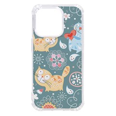 Cute Cat Background Pattern Iphone 14 Pro Tpu Uv Print Case by Ket1n9
