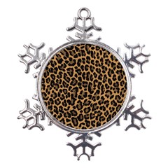 Tiger Skin Art Pattern Metal Large Snowflake Ornament by Ket1n9