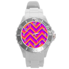 Chevron Round Plastic Sport Watch (l) by Ket1n9