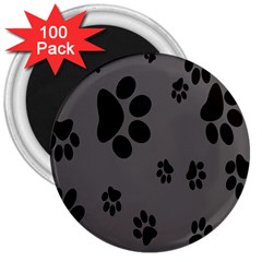 Dog-foodprint Paw Prints Seamless Background And Pattern 3  Magnets (100 Pack) by Ket1n9