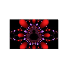 Fractal Red Violet Symmetric Spheres On Black Sticker Rectangular (100 pack)