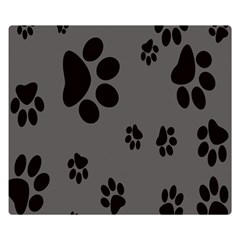 Dog-foodprint Paw Prints Seamless Background And Pattern Premium Plush Fleece Blanket (small) by Ket1n9