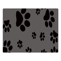 Dog-foodprint Paw Prints Seamless Background And Pattern Premium Plush Fleece Blanket (large) by Ket1n9