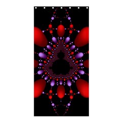 Fractal Red Violet Symmetric Spheres On Black Shower Curtain 36  X 72  (stall)  by Ket1n9