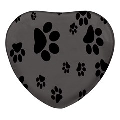 Dog-foodprint Paw Prints Seamless Background And Pattern Heart Glass Fridge Magnet (4 Pack) by Ket1n9