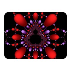 Fractal Red Violet Symmetric Spheres On Black Two Sides Premium Plush Fleece Blanket (mini) by Ket1n9