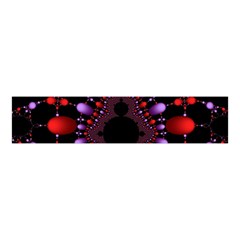 Fractal Red Violet Symmetric Spheres On Black Velvet Scrunchie by Ket1n9