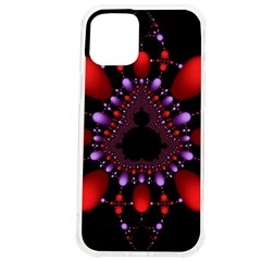 Fractal Red Violet Symmetric Spheres On Black Iphone 12 Pro Max Tpu Uv Print Case by Ket1n9