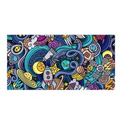 Cartoon-hand-drawn-doodles-on-the-subject-of-space-style-theme-seamless-pattern-vector-background Satin Wrap 35  X 70  by Ket1n9