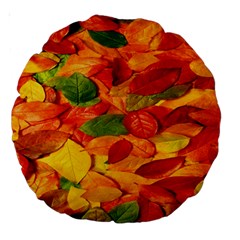 Leaves Texture Large 18  Premium Round Cushions by Ket1n9