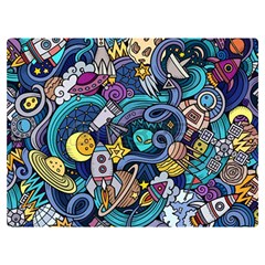 Cartoon-hand-drawn-doodles-on-the-subject-of-space-style-theme-seamless-pattern-vector-background Two Sides Premium Plush Fleece Blanket (extra Small) by Ket1n9