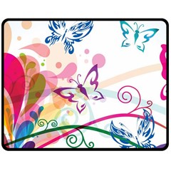 Butterfly Vector Art Two Sides Fleece Blanket (medium) by Ket1n9