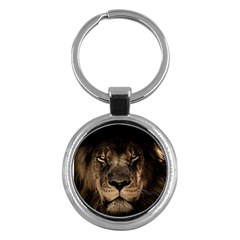 African-lion-mane-close-eyes Key Chain (round) by Ket1n9