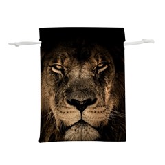 African-lion-mane-close-eyes Lightweight Drawstring Pouch (m) by Ket1n9