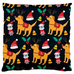 Funny Christmas Pattern Background Standard Premium Plush Fleece Cushion Case (two Sides)