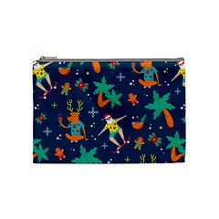 Colorful Funny Christmas Pattern Cosmetic Bag (medium)